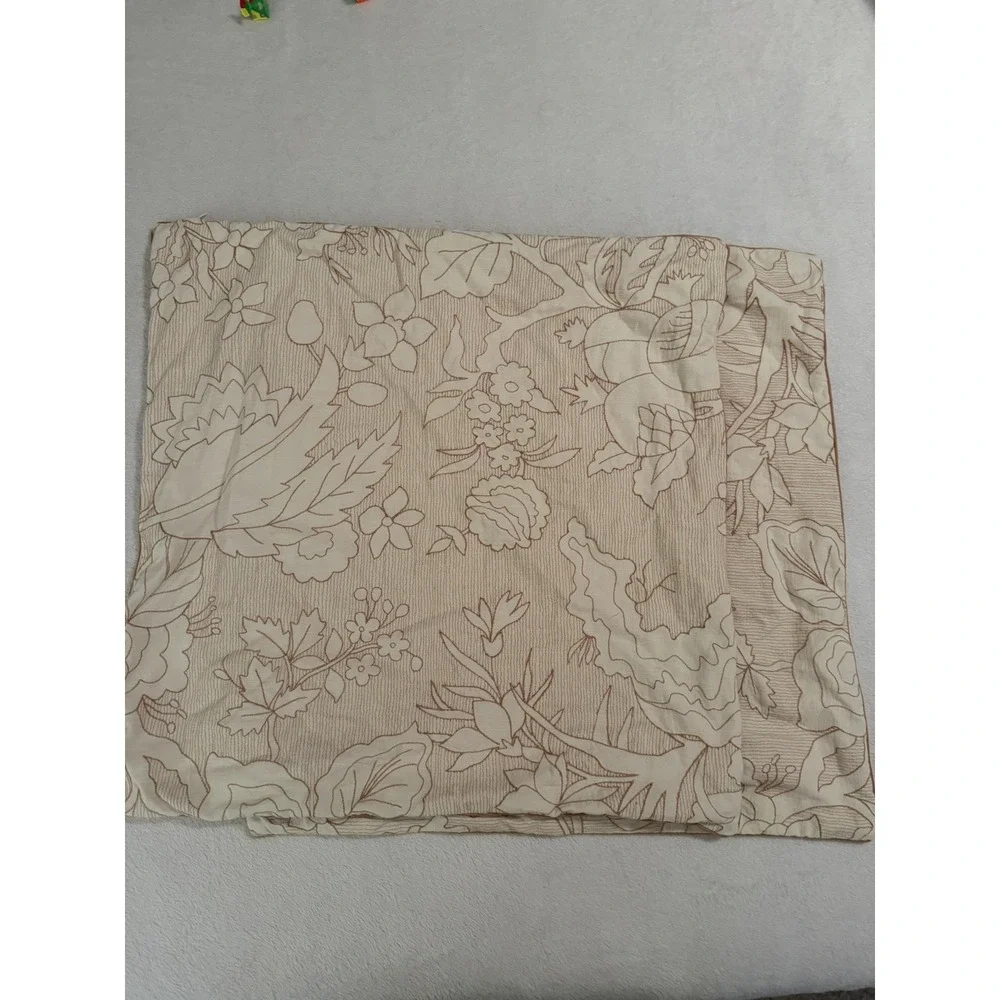 Threshold Decorative Embroidered Floral Orange Cream Throw Pillow Cases  24x24